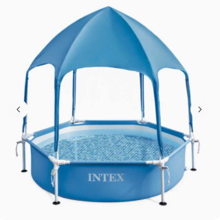 Piscina Estructural con Techo y Protección UV INTEX Metal Frame 183 x 38 cm