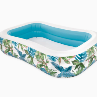 Piscina Inflable Tropical con Estampado de Hojas y Tapón de Desagüe 229 x152 cm, 600L